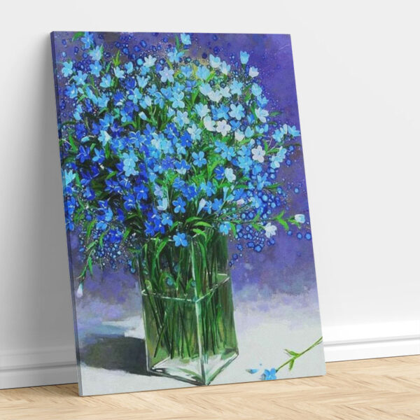 Blue Flower in Transparent Pot