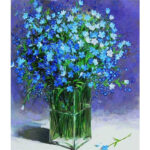 Blue Flower in Transparent Pot