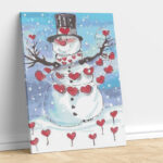 Snowman with Hearts