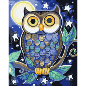 Abstract Owl in Moon Light