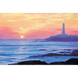 Beautiful sunset and the lighthouse