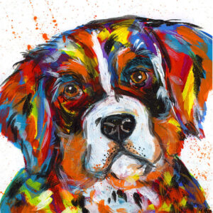Abstract Dog Acrylic Painting