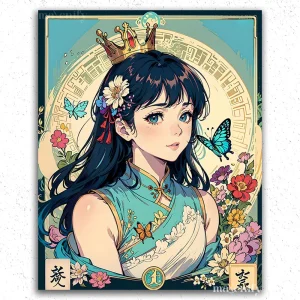 Anime Girl and Flowers